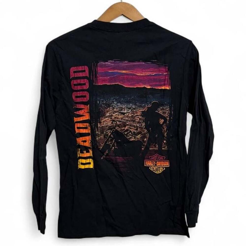 Harley-Davidson Deadwood South Dakota Long Sleeve T-Shirt Size S Black